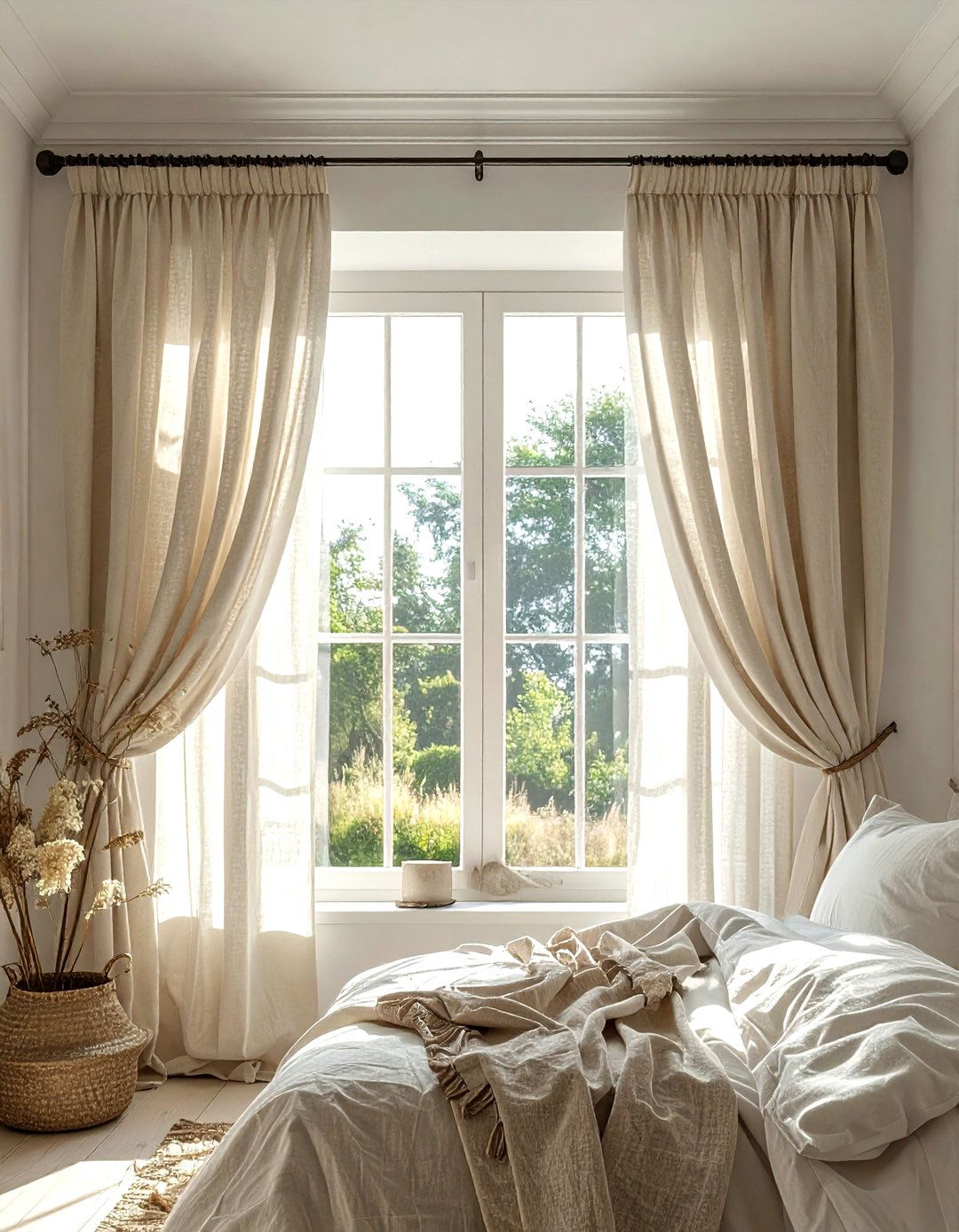 Linen window curtains - 30 quick decor update ideas