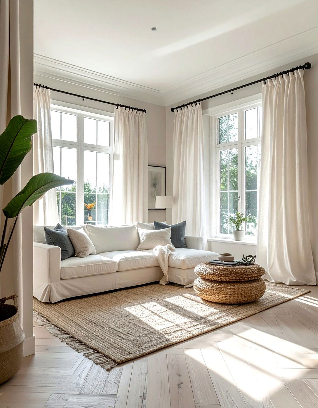 Linen window curtains - 30 classic decor ideas