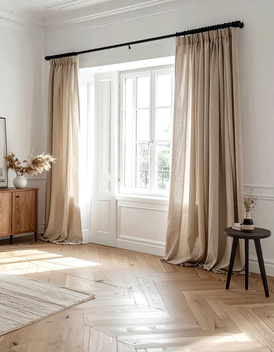 Linen window curtains - 30 drape ideas
