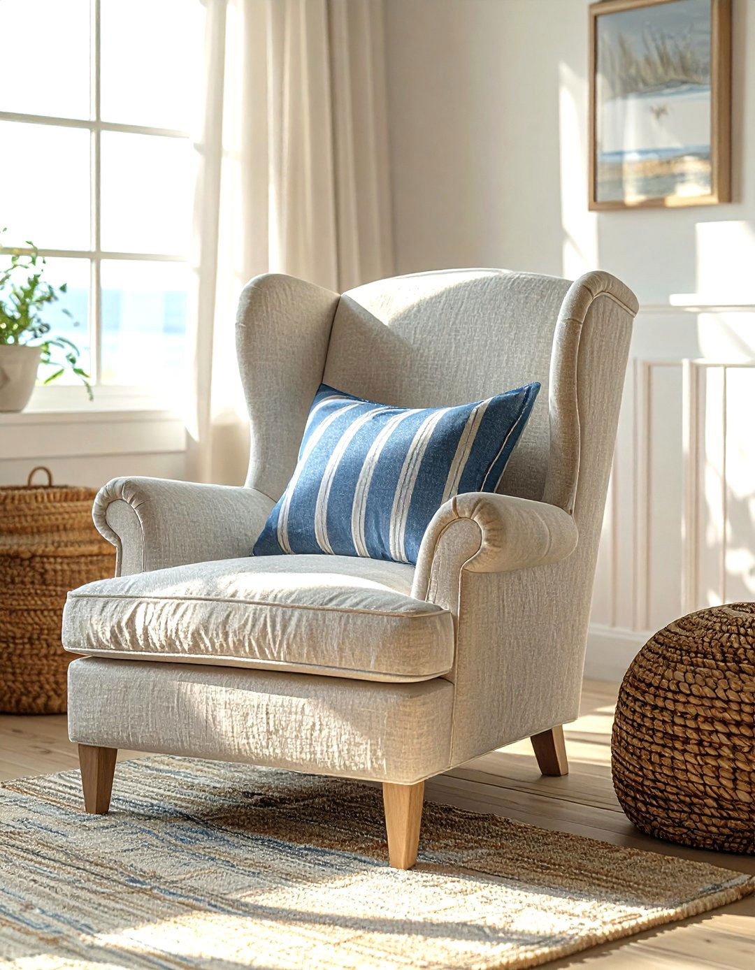 Linen wingback chair - 30 living room wingback chairs