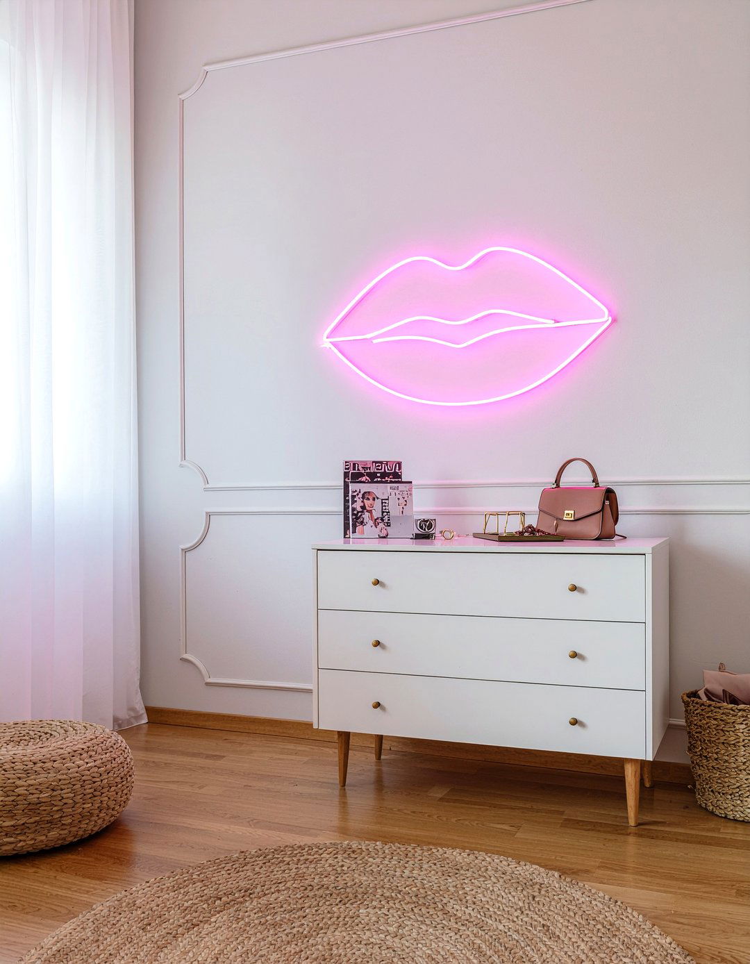 Lips Neon Sign - 30 bedroom neon signs