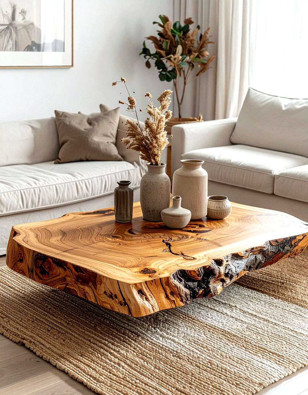 Live Edge Coffee Table - 30 living room wood coffee tables