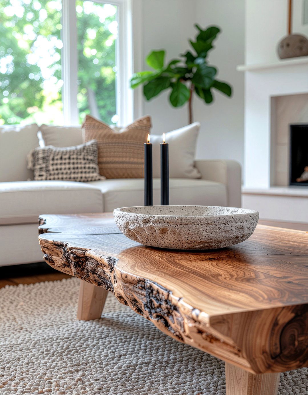 Live Edge Console - 30 living room console table ideas