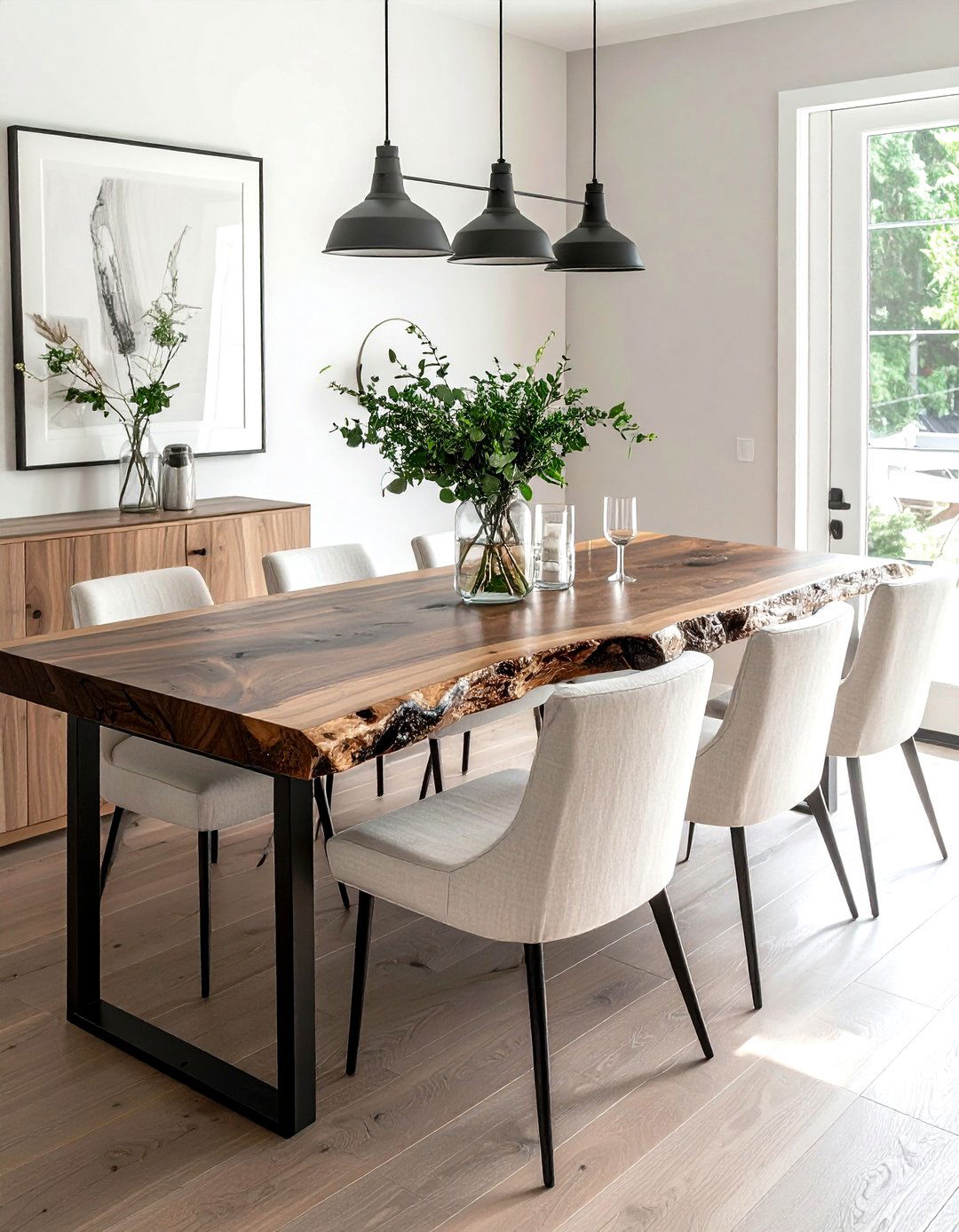 Live Edge Dining Table - 30 natural wood decor ideas