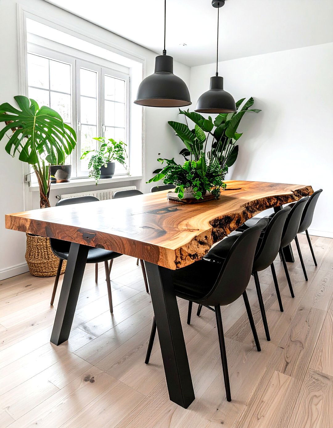 Live Edge Dining Table - 30 wood accent dining room ideas