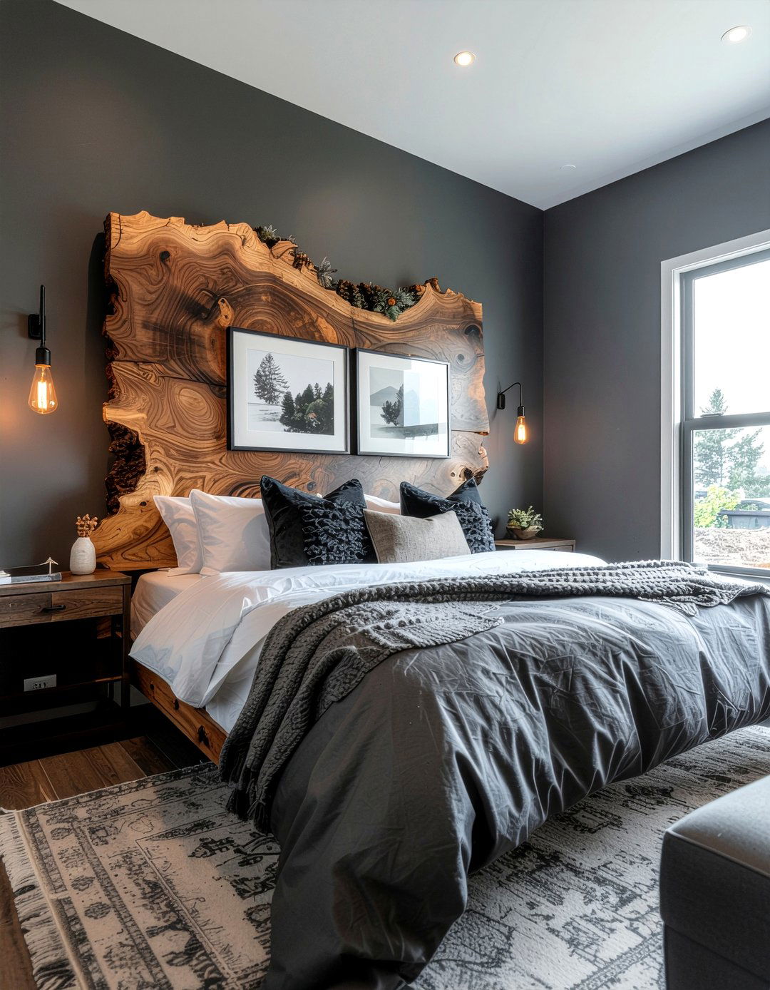 Live Edge Headboard - 30 wooden bed frames