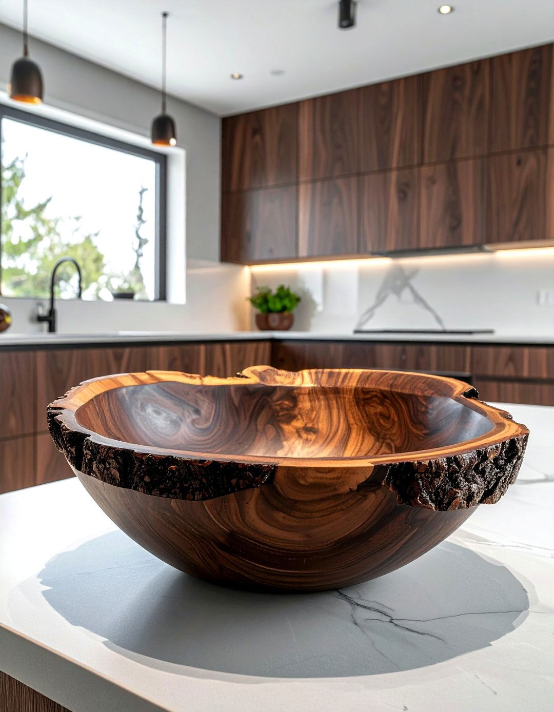 Live Edge Walnut Serving Bowl - 30 wooden bowl ideas