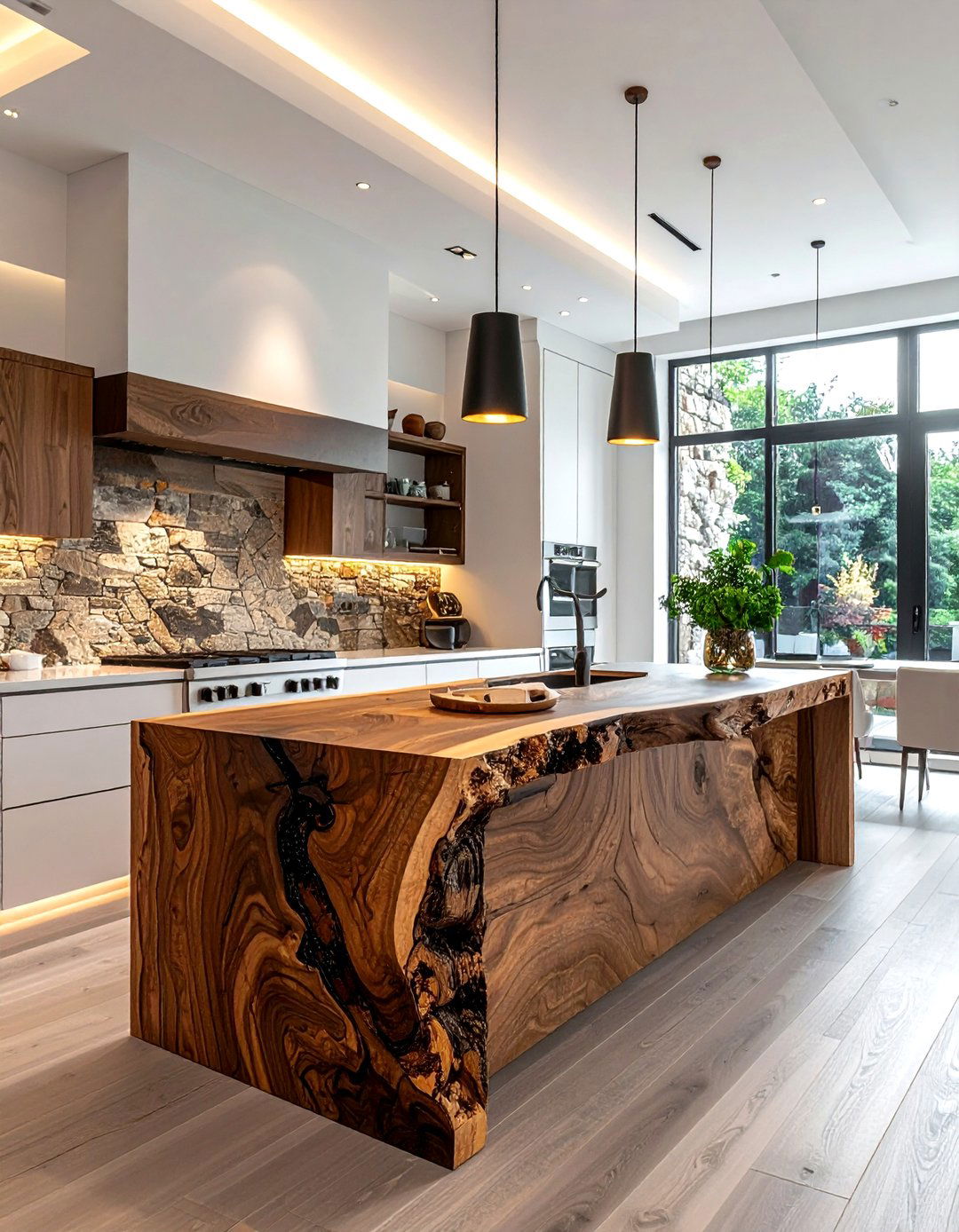 Live Edge Wood Countertop - 30 DIY kitchen countertop ideas