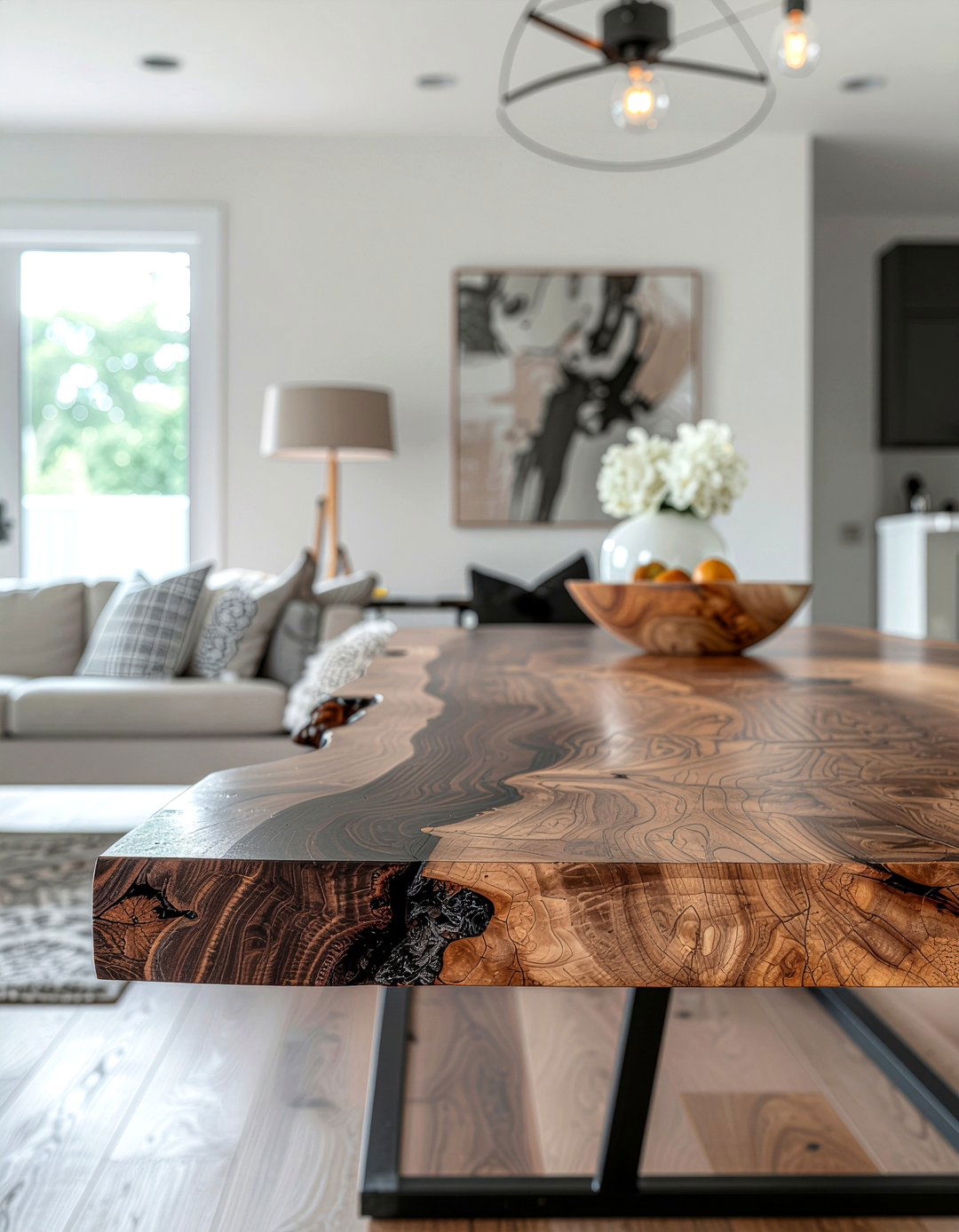 Live Edge Wood Table - 30 rustic chic dining room ideas