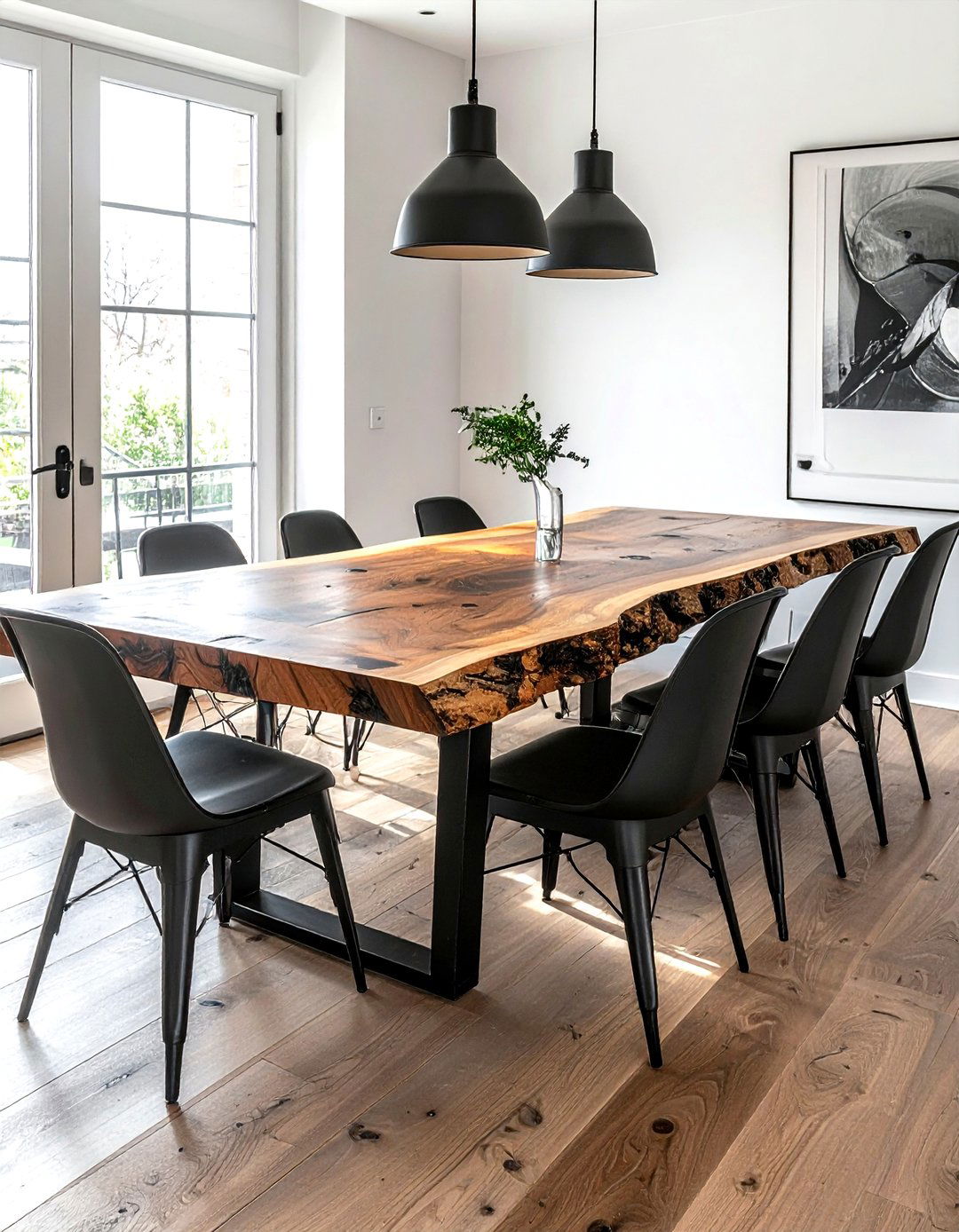 Live edge wood table - 30 kitchen dining table ideas