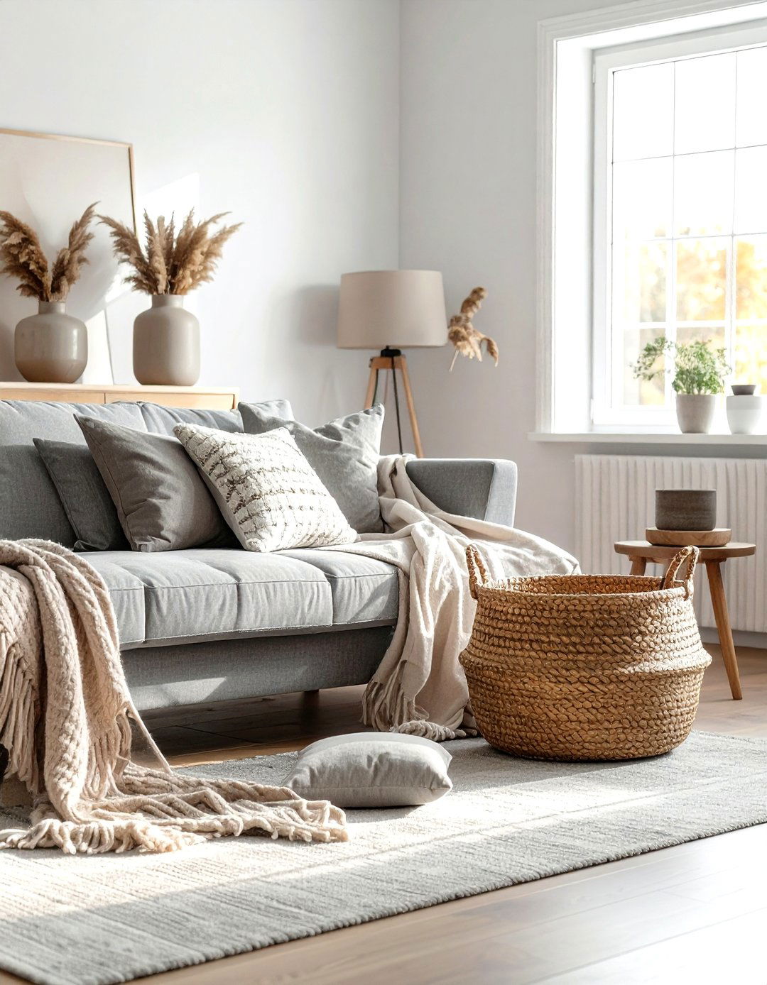 Living Room Blanket Basket - 30 woven basket ideas