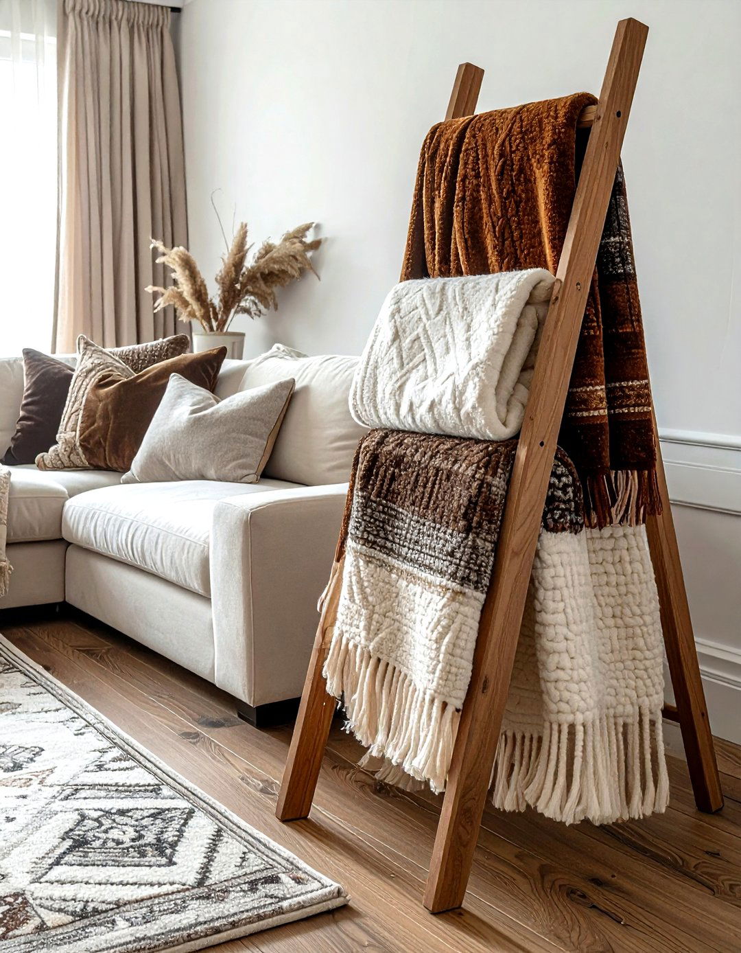 Living Room Blanket Ladder - 30 blanket ladder ideas