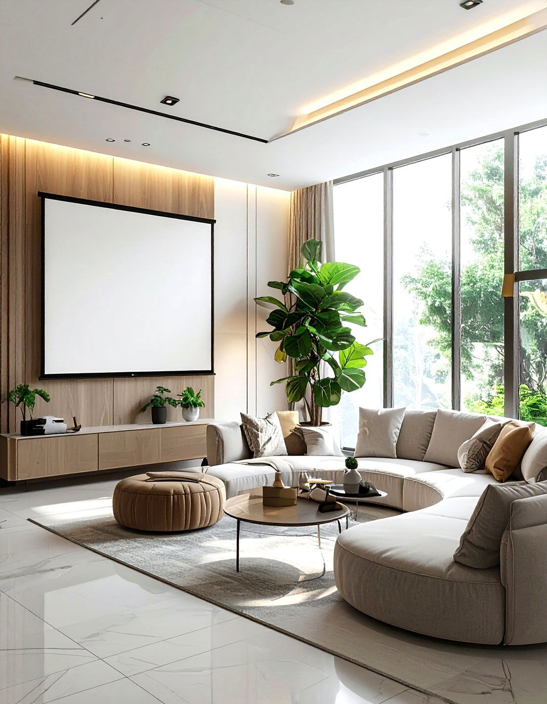 Living Room Corner Projector Screen - 30 living room projector ideas