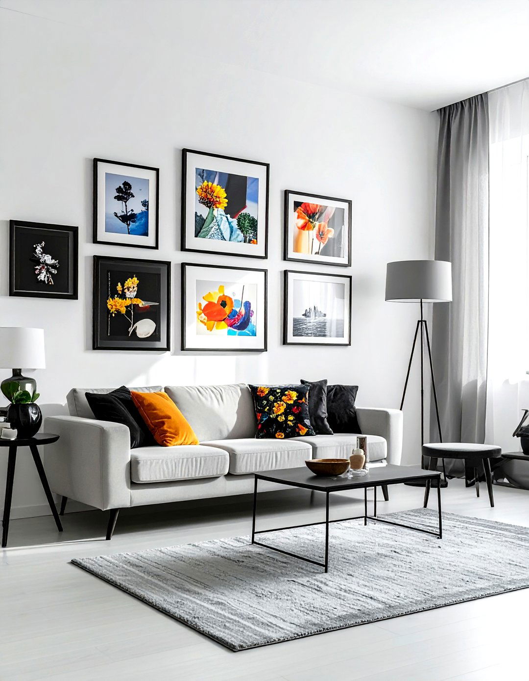 Living Room Gallery Wall - 30 living room white walls