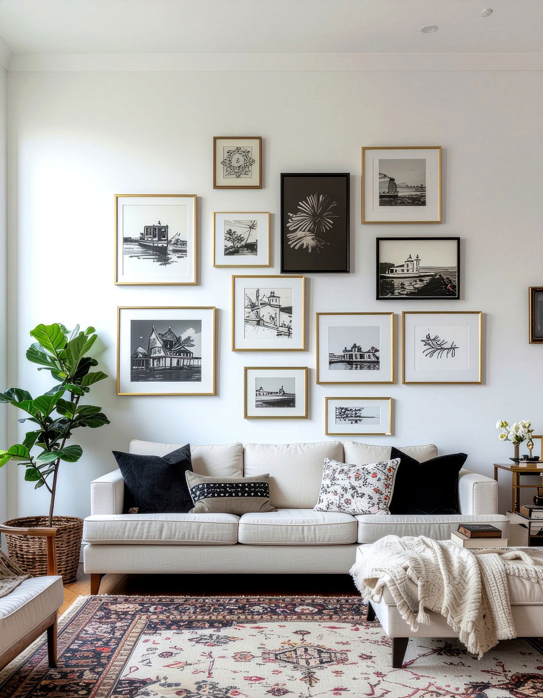 Living Room Gallery Wall - 30 period home living room ideas