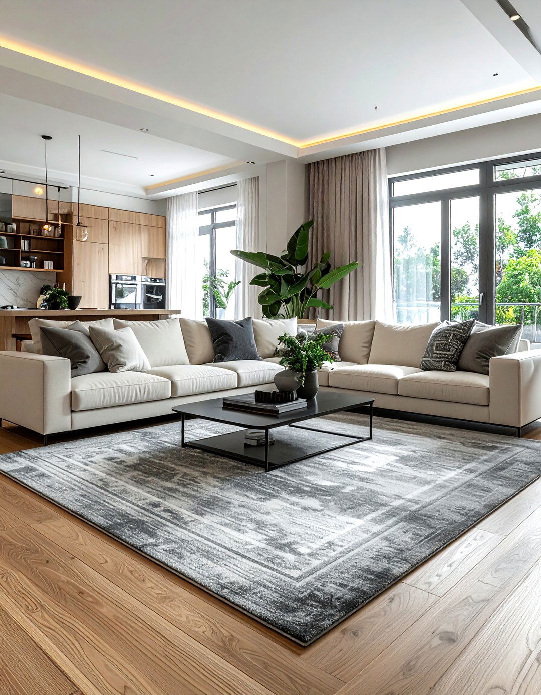 Living Room Rug Size - 30 interior design rules