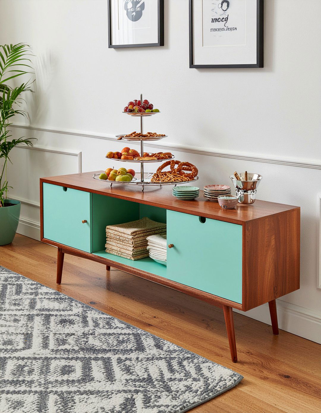 Living Room Snack Station - 30 living room entertaining ideas