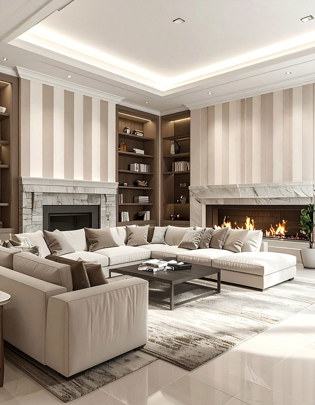 Living Room Striped Wallpaper - 30 striped wallpaper ideas