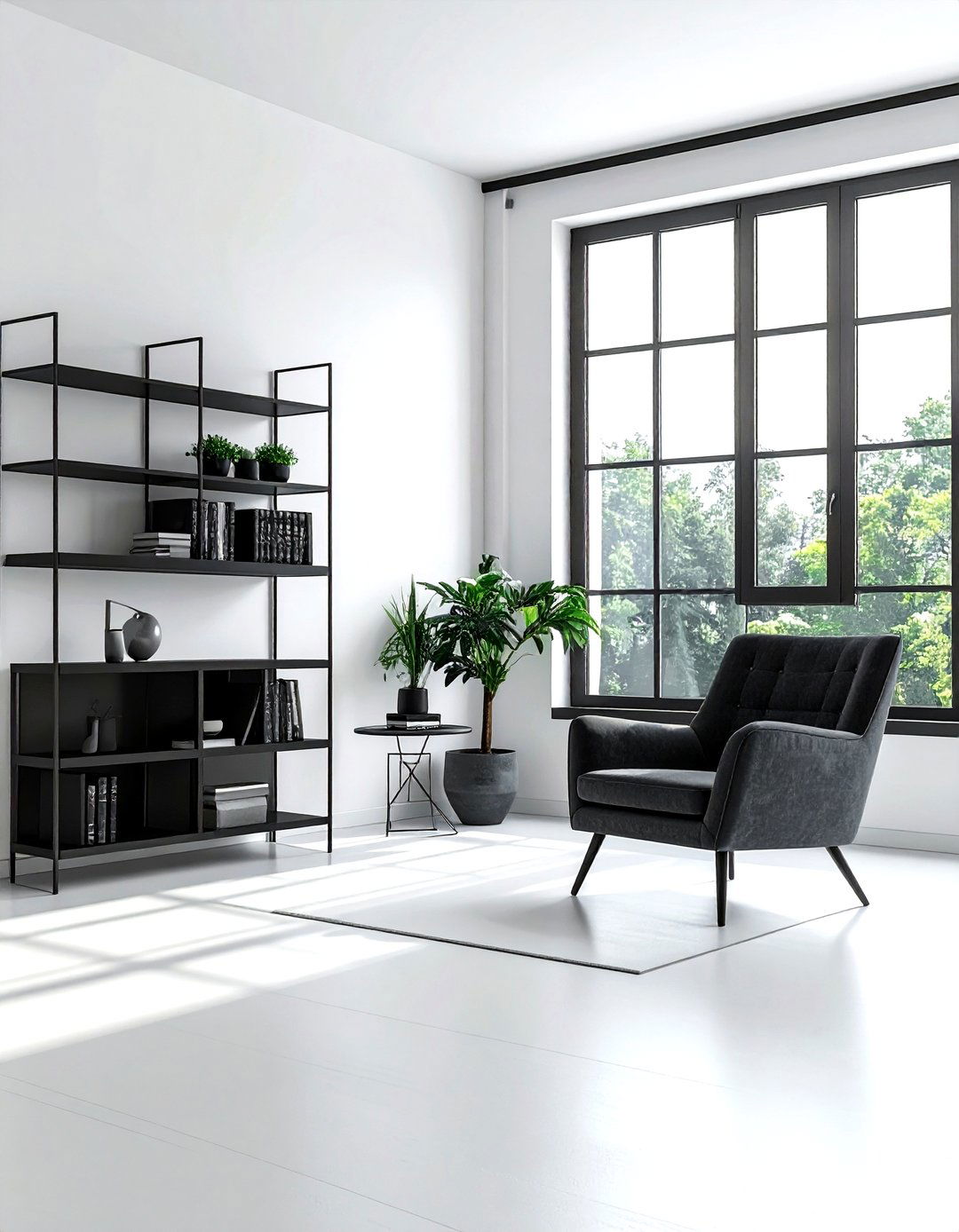 Living Room White Walls Black Accents - 30 living room white walls