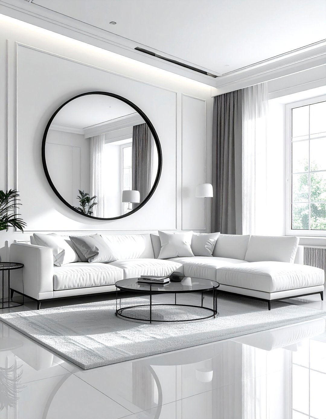 Living Room White Walls Mirrors - 30 living room white walls