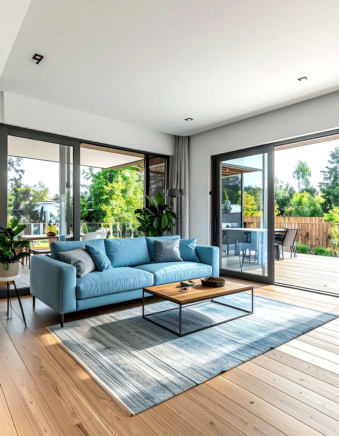 Living Room With Bi Fold Doors - 30 living room with terrace ideas