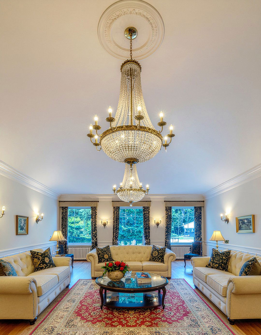 Living Room With Chandelier - 30 luxe living room ideas