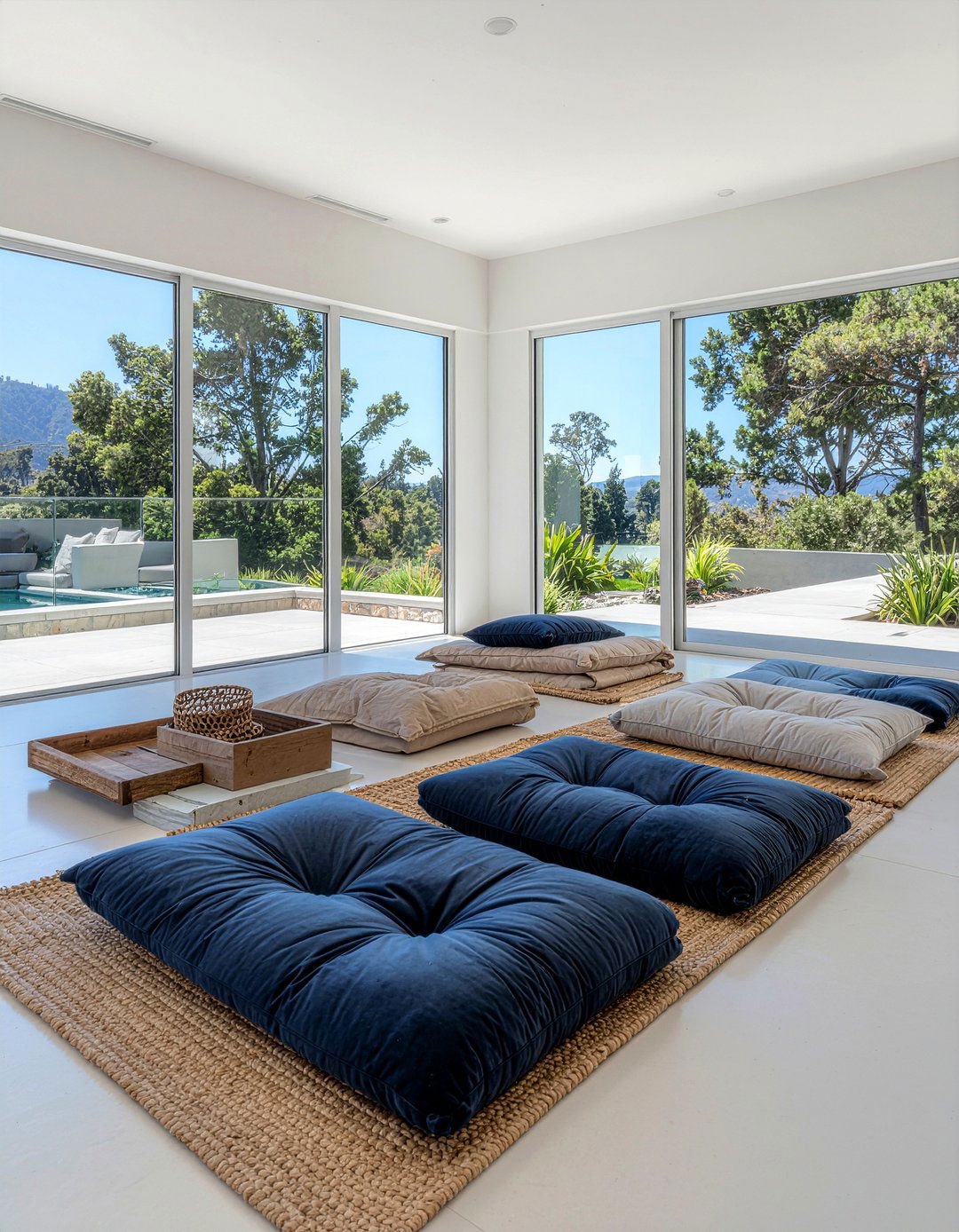 Living Room With Floor Cushions - 30 living room conversation pit ideas