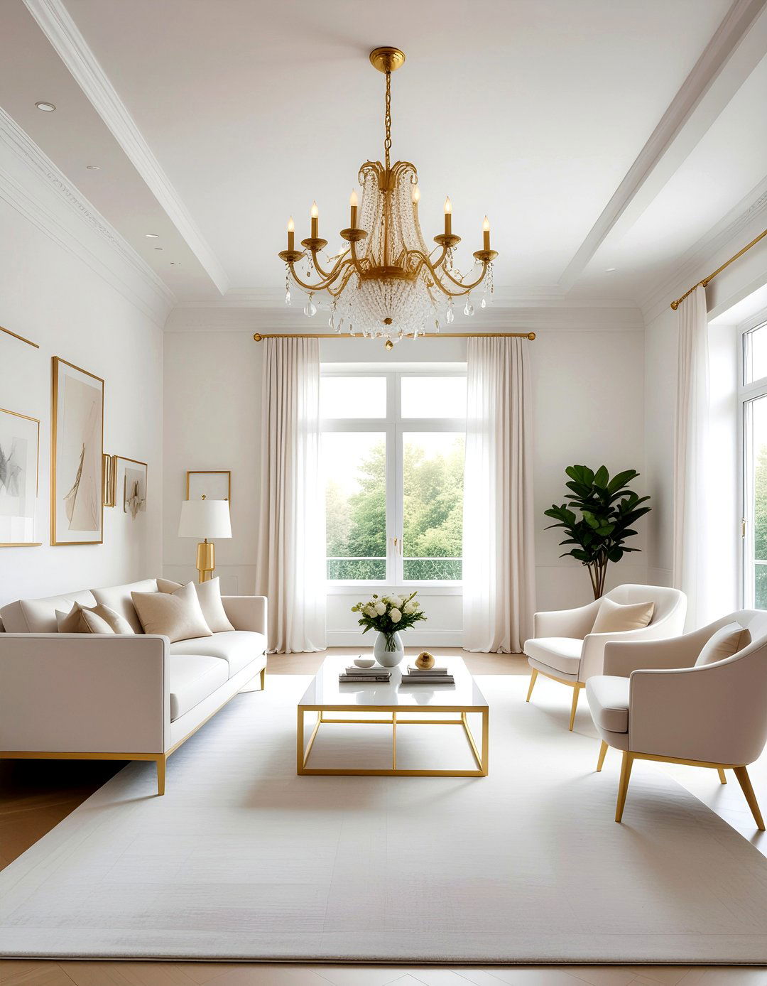 Living Room With Gold Accents - 30 luxe living room ideas