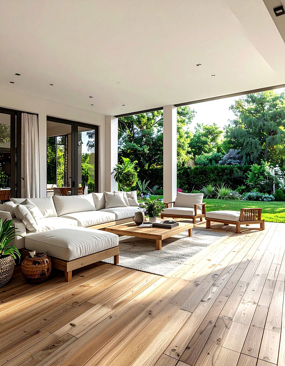 Living Room With Large Deck - 30 living room with terrace ideas