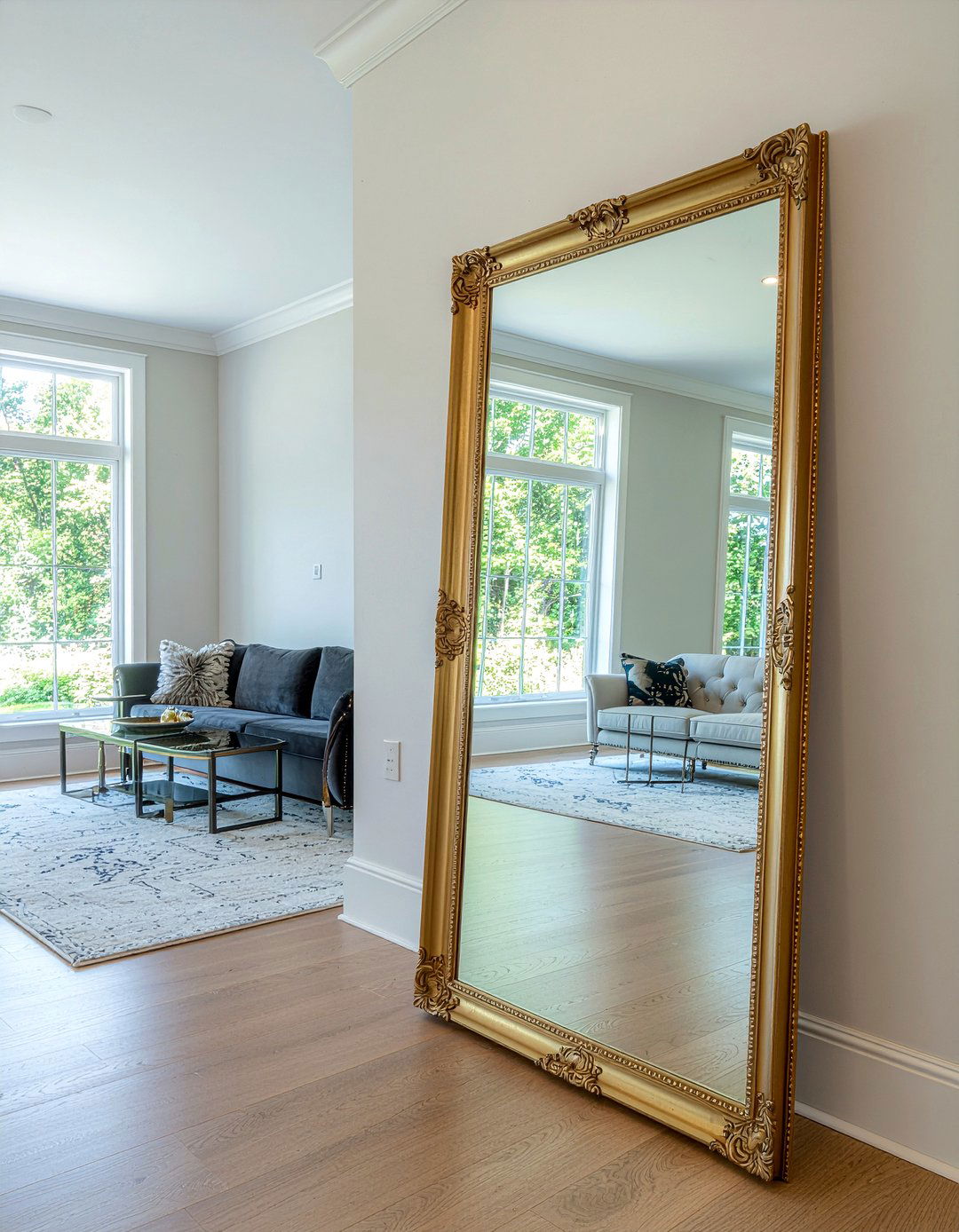 Living Room With Large Mirror - 30 luxe living room ideas