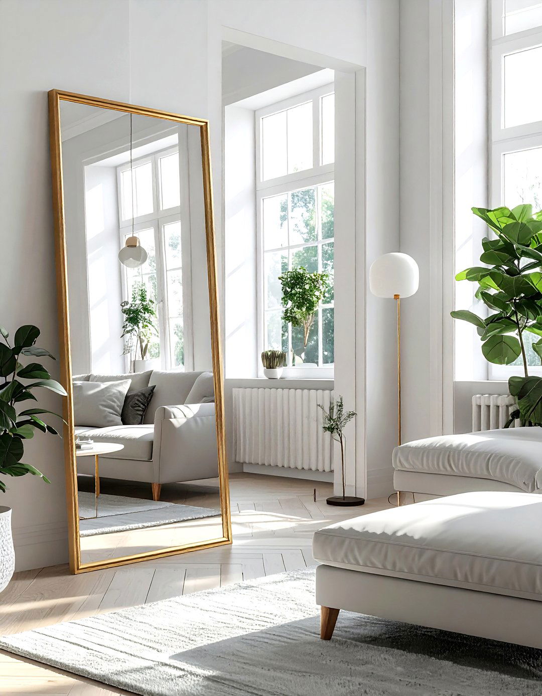 Living Room With Mirrors - 30 bright living room ideas