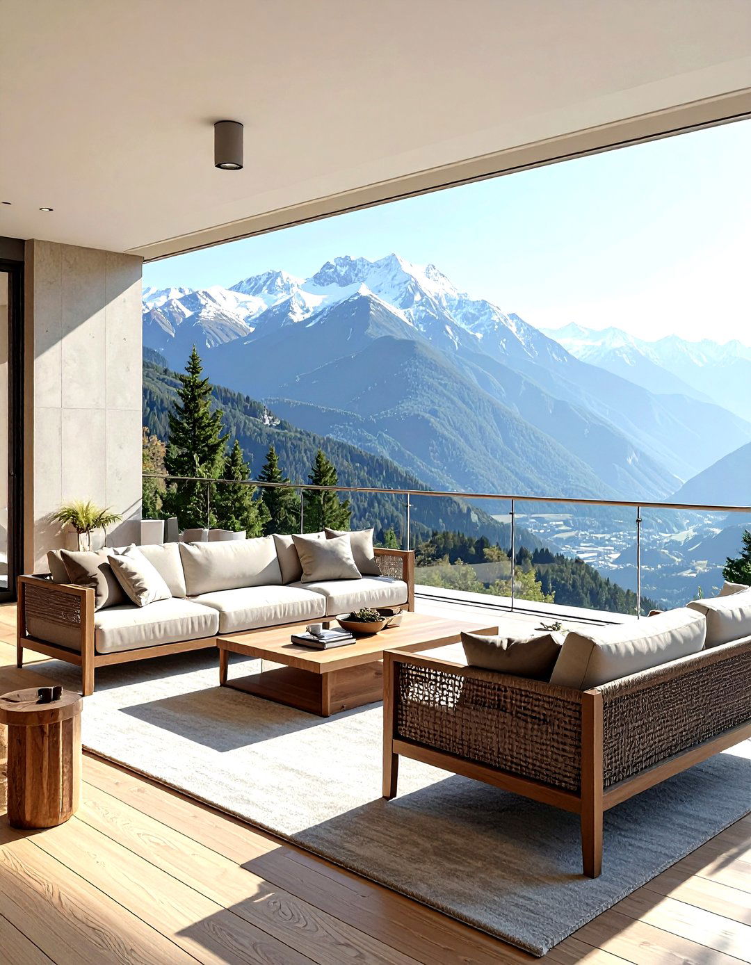 Living Room With Mountain View Terrace - 30 living room with terrace ideas