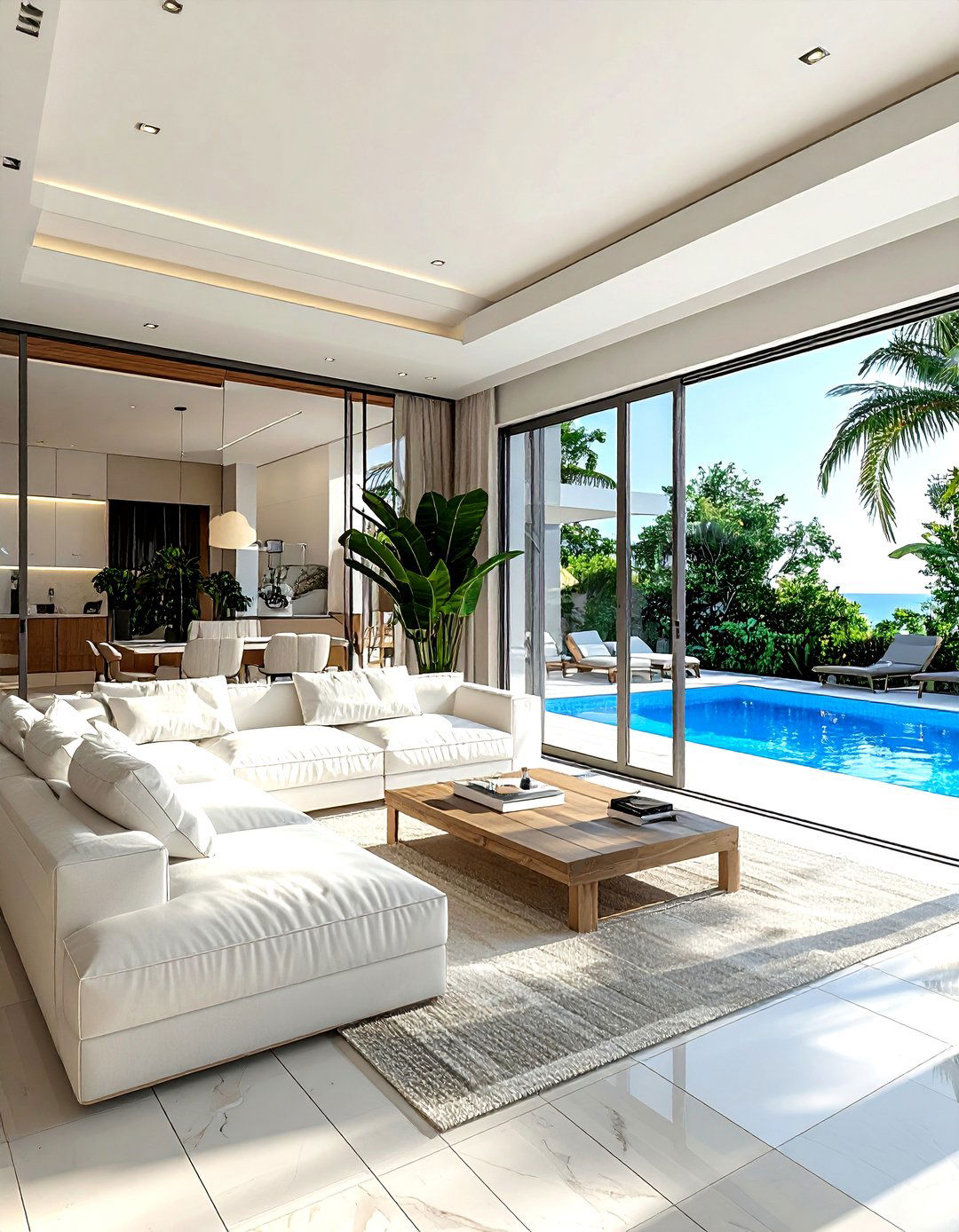 Living Room With Poolside Terrace - 30 living room with terrace ideas