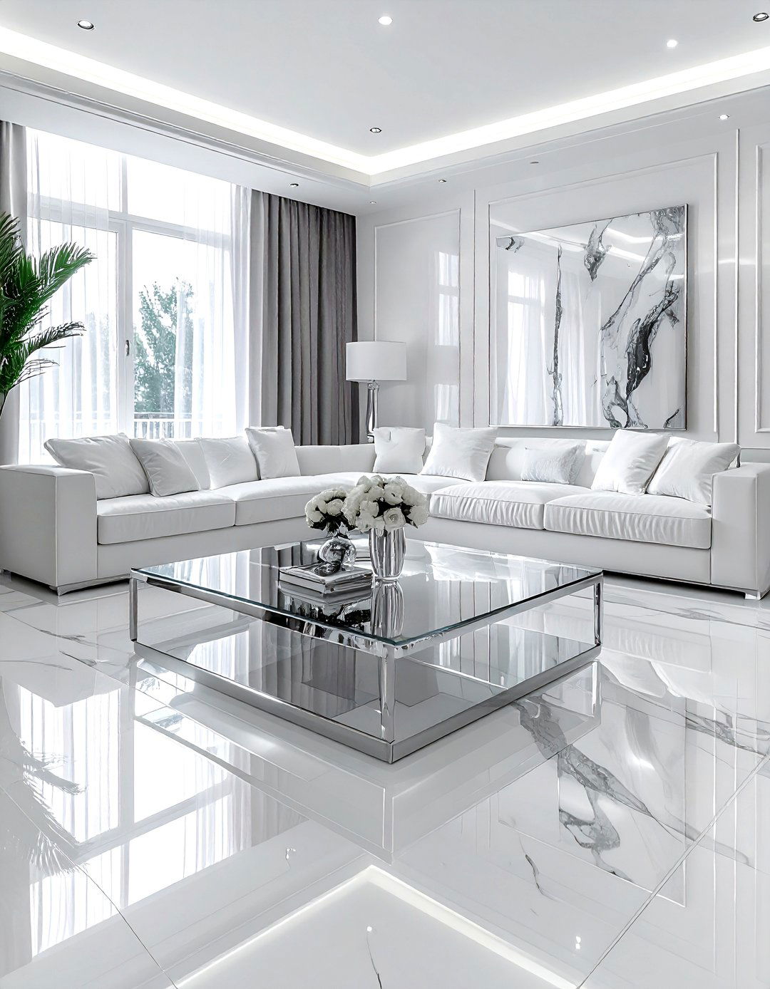 Living Room With Reflective Surfaces - 30 bright living room ideas