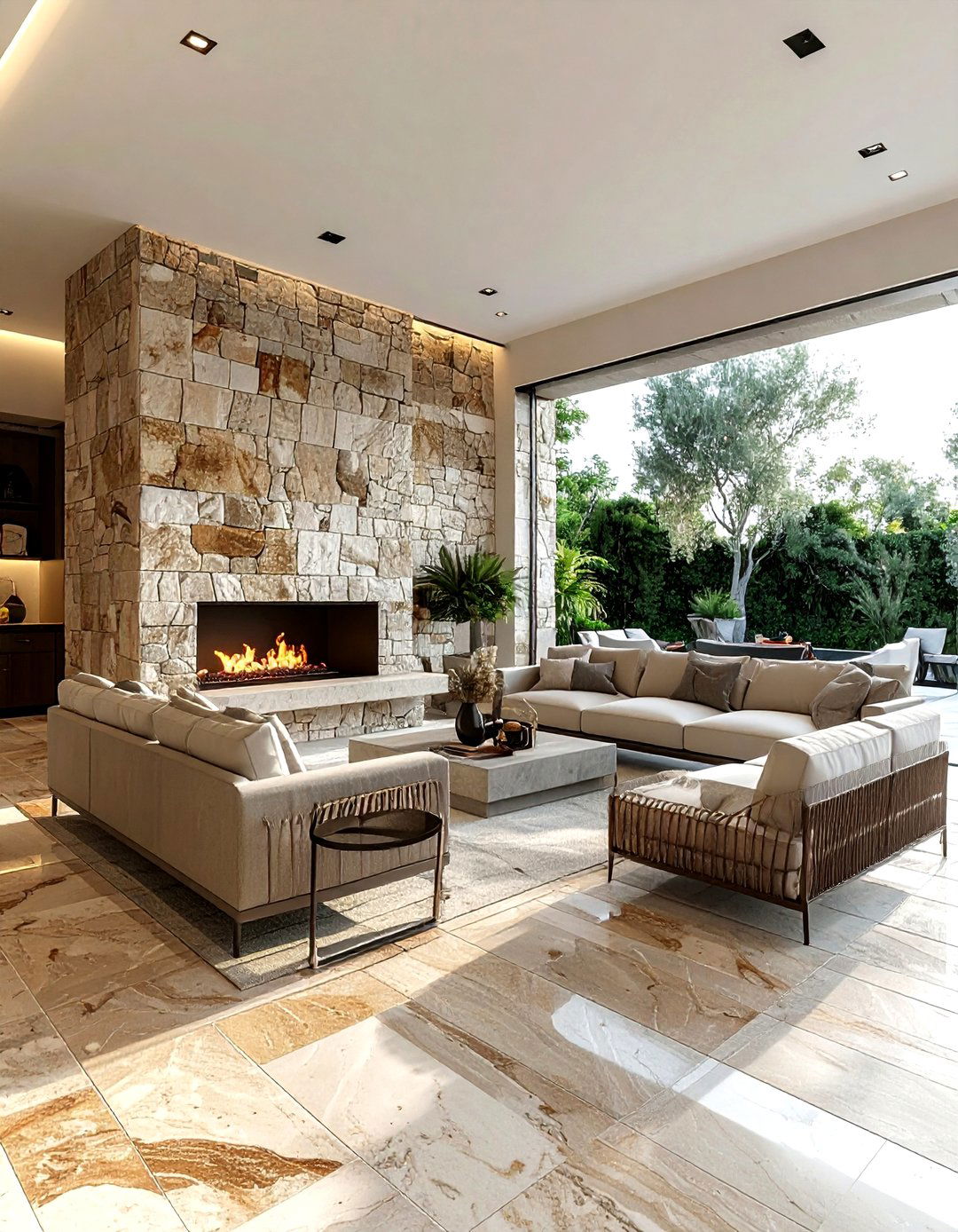 Living Room With Stone Terrace - 30 living room with terrace ideas