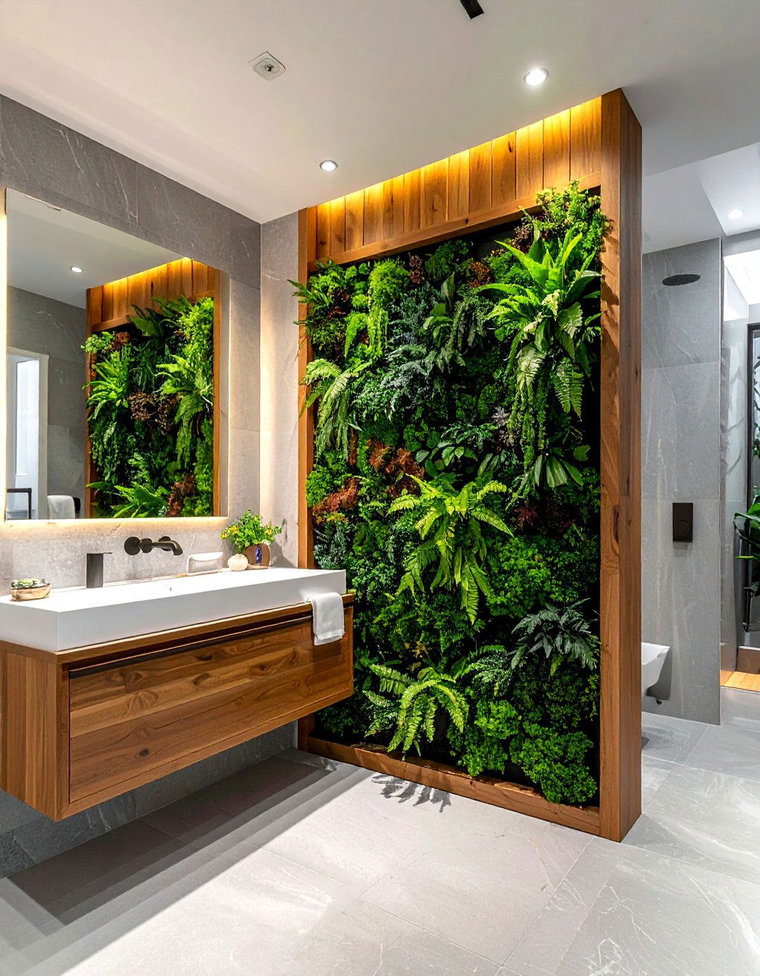 Living Wall - 30 bathroom wow factor ideas