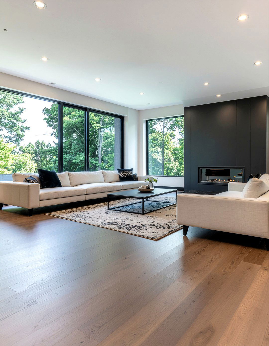 Living room black accents - 30 off-white living room ideas