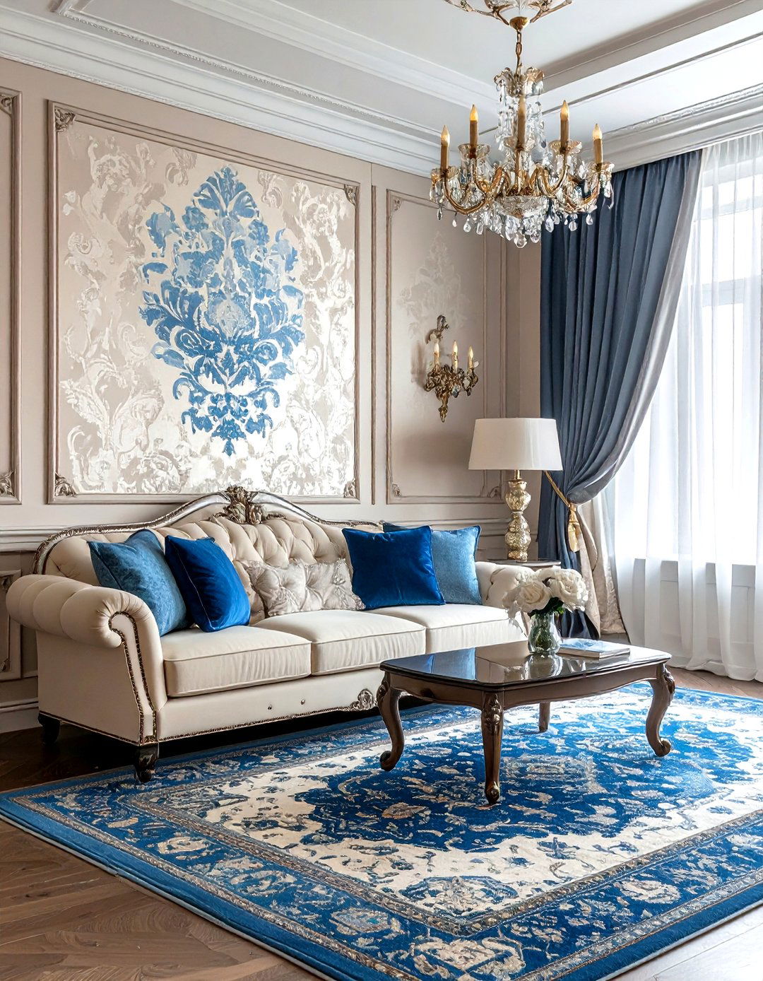 Living room damask wallpaper - 30 damask wallpaper ideas