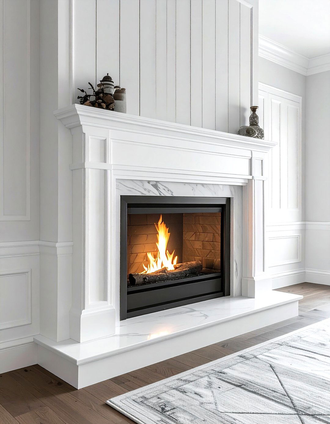 Living room fireplace surround - 30 beadboard ideas