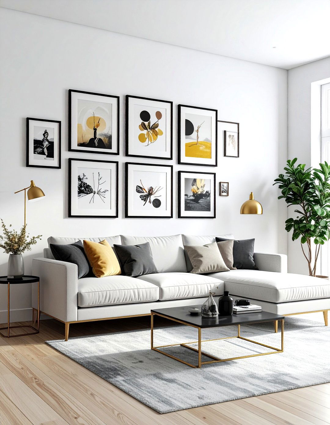 Living room gallery wall - 30 practical decor ideas