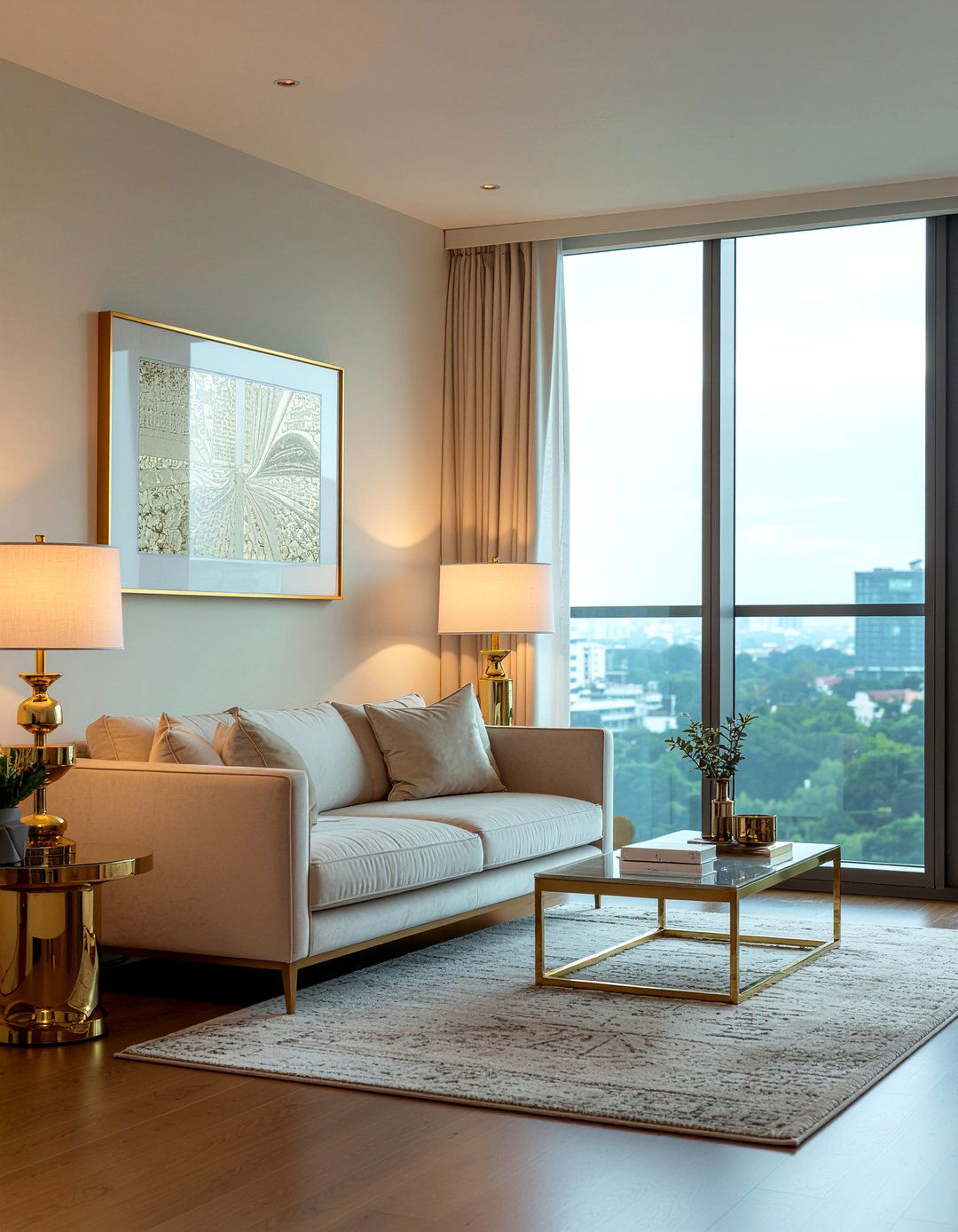 Living room gold accents - 30 off-white living room ideas