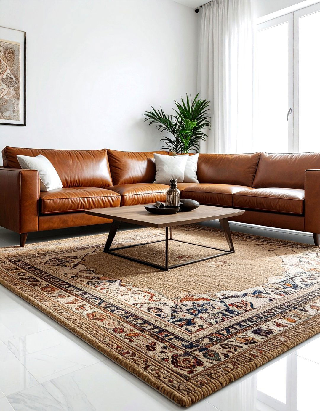 Living room rug layering - 30 weekend decor project ideas