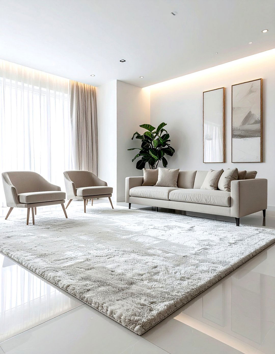 Living room rug placement - 30 living room staging ideas