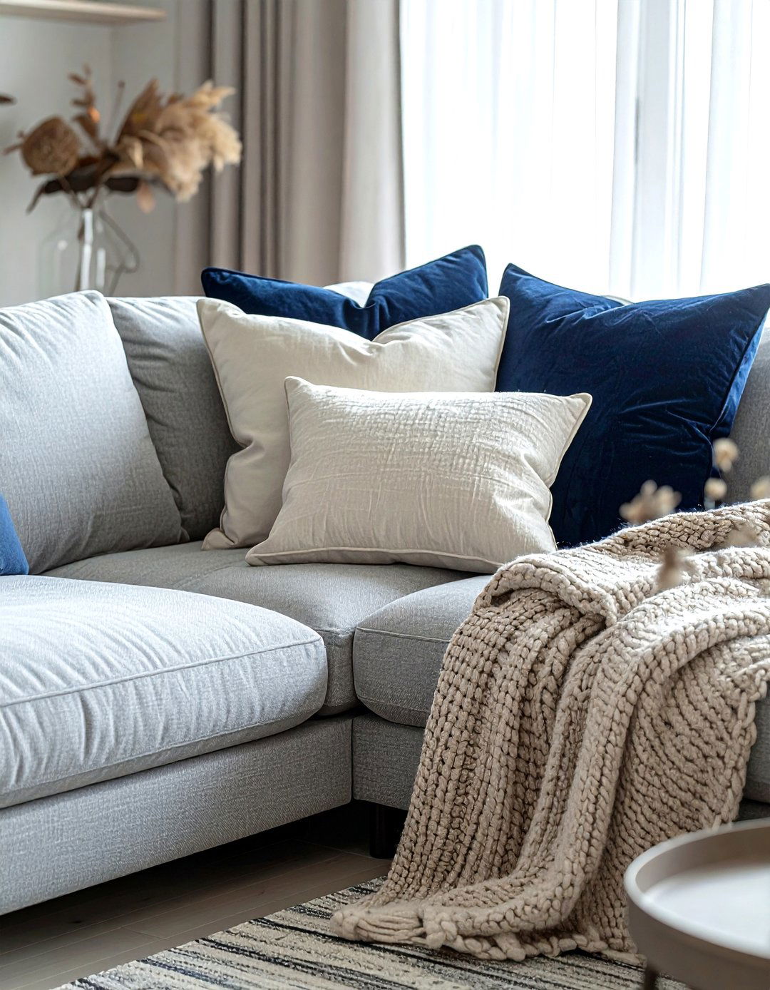 Living room sofa pillow arrangement - 30 pillow styling ideas