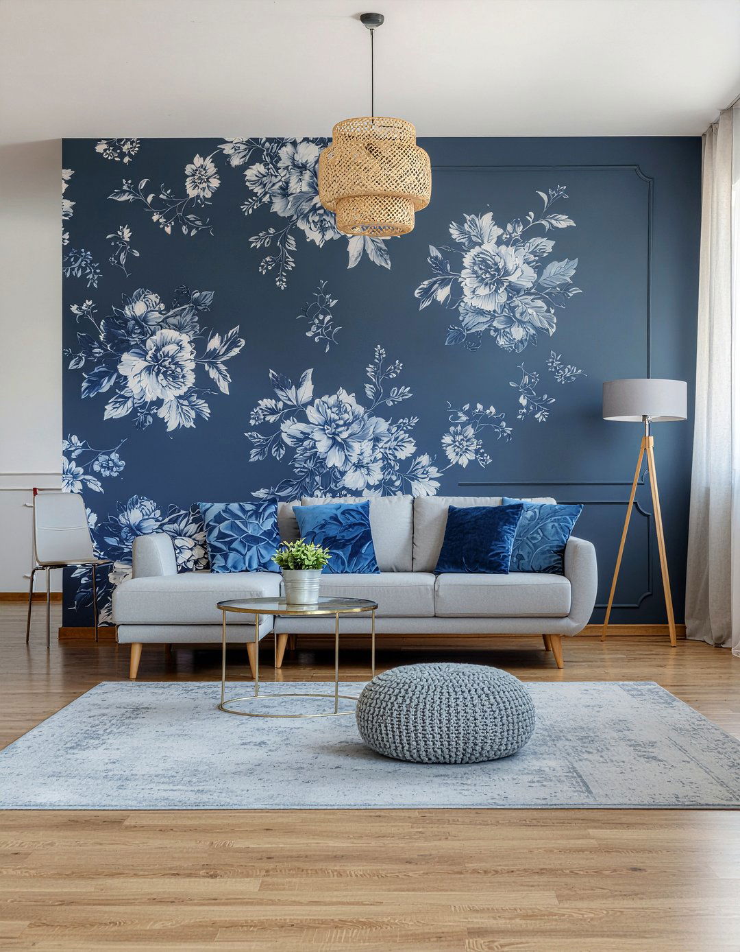 Living room wallpaper accent - 30 living room transformation ideas