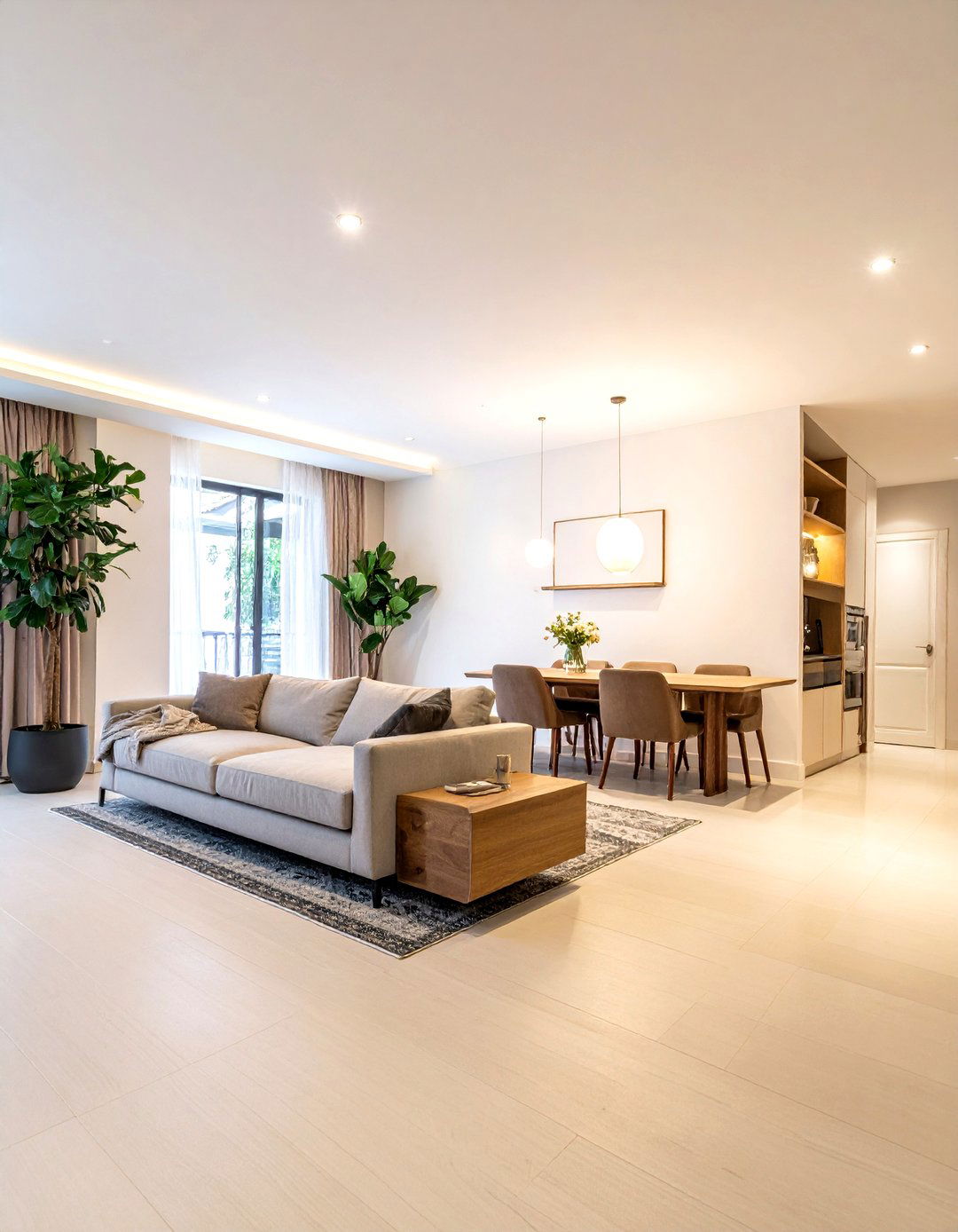 Living room with dining area - 30 living room layout ideas