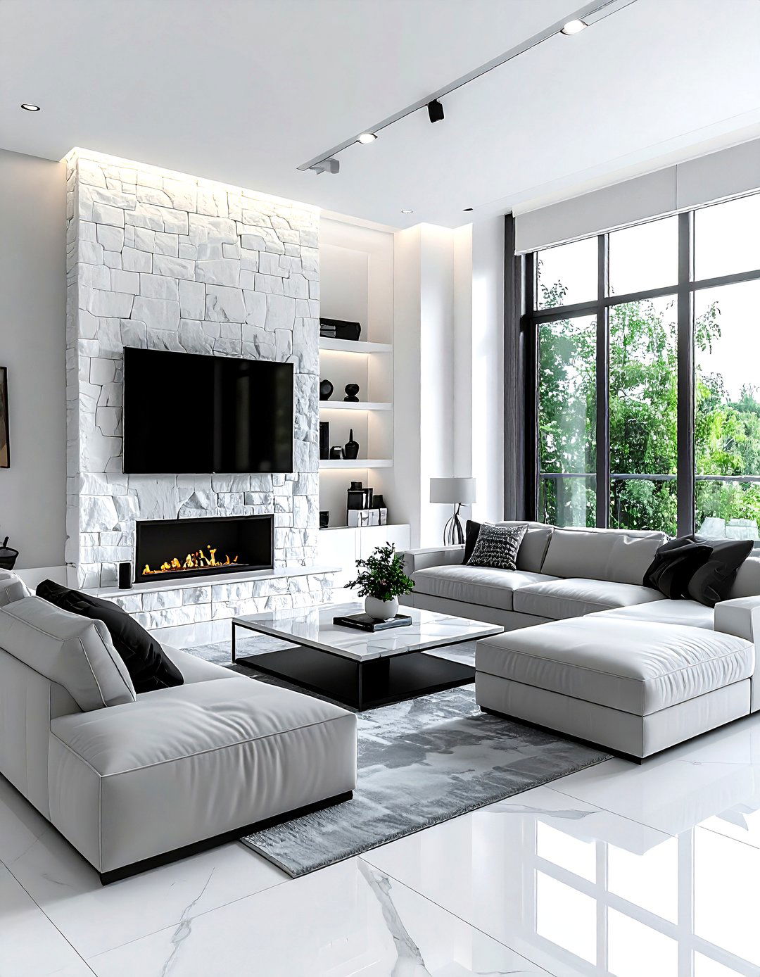 Living room with fireplace and tv layout - 30 living room furniture placement