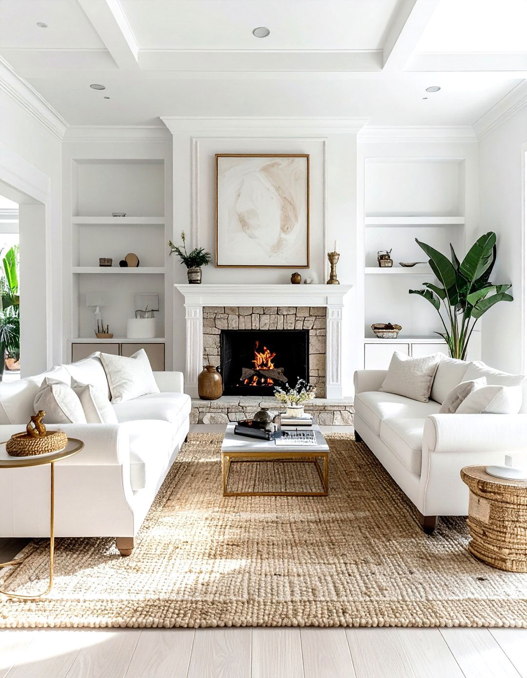 Living room with fireplace - 30 living room layout ideas