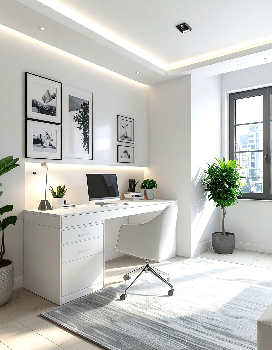 Living room with office nook - 30 living room layout ideas