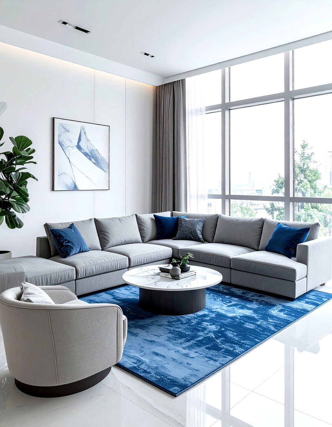 Living room with sectional and accent chairs - 30 living room furniture placement